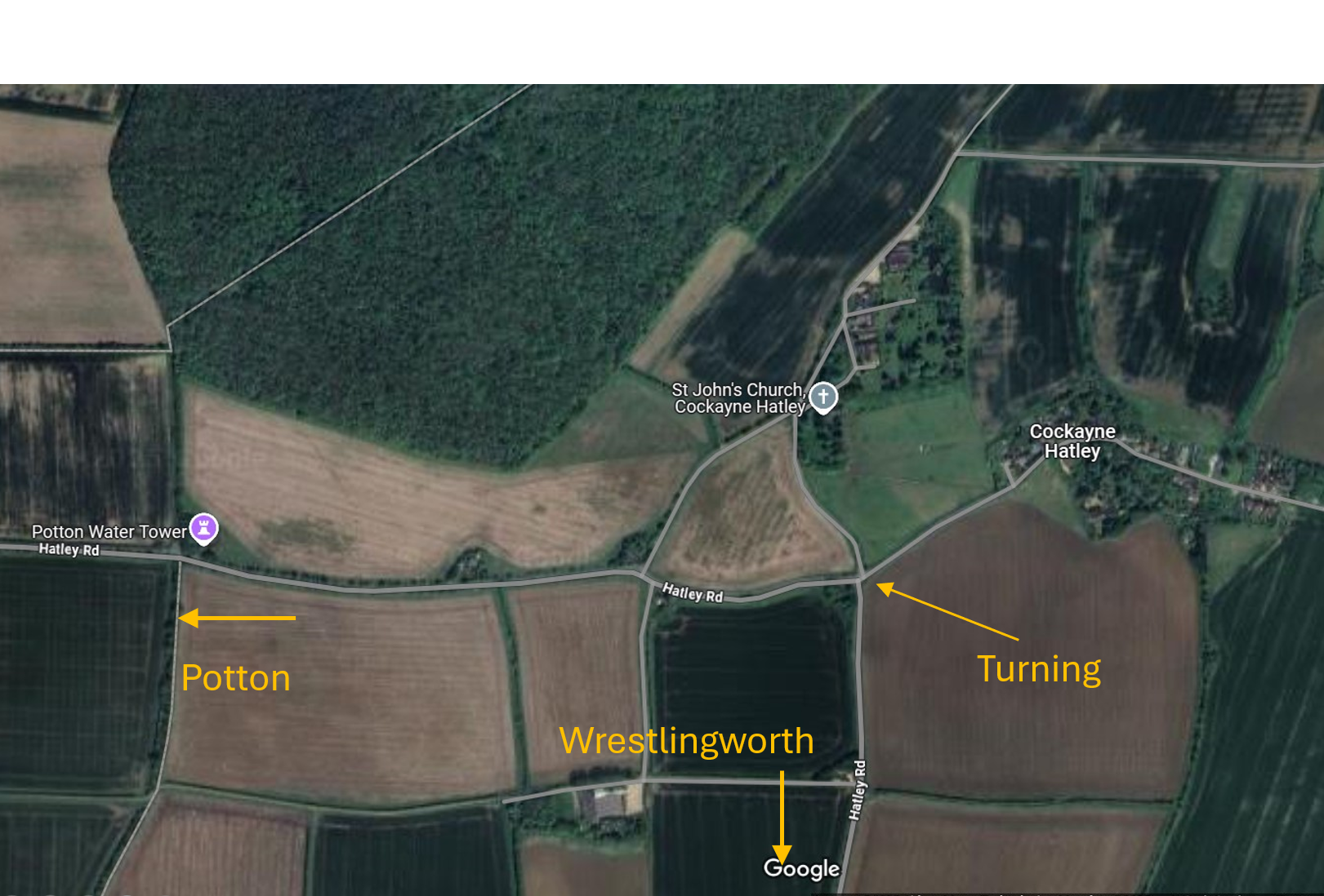 Cockayne Hatley map